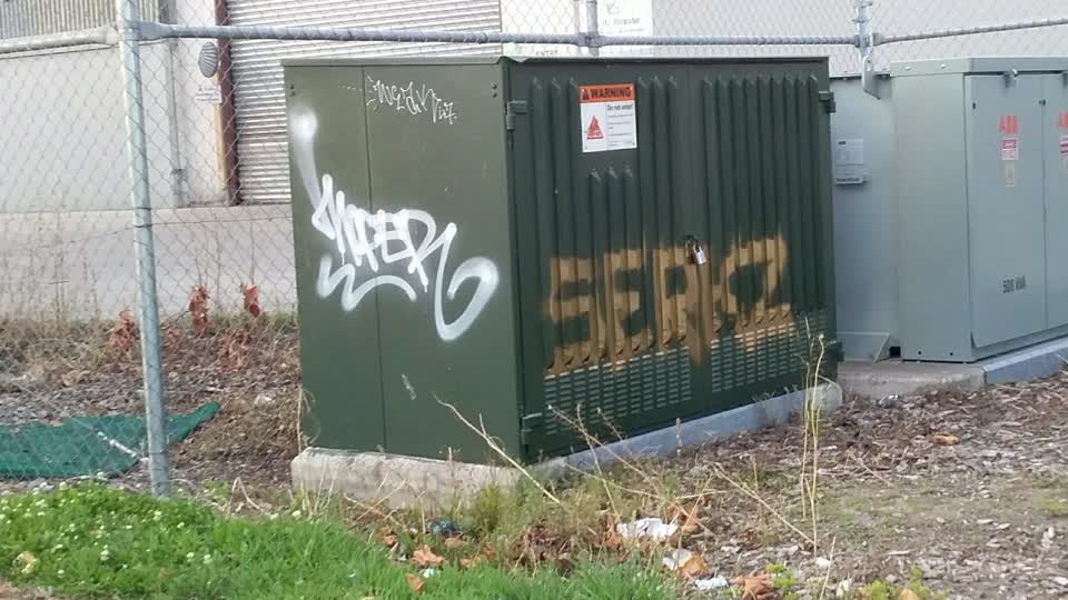 The photograph attached to this graffiti report