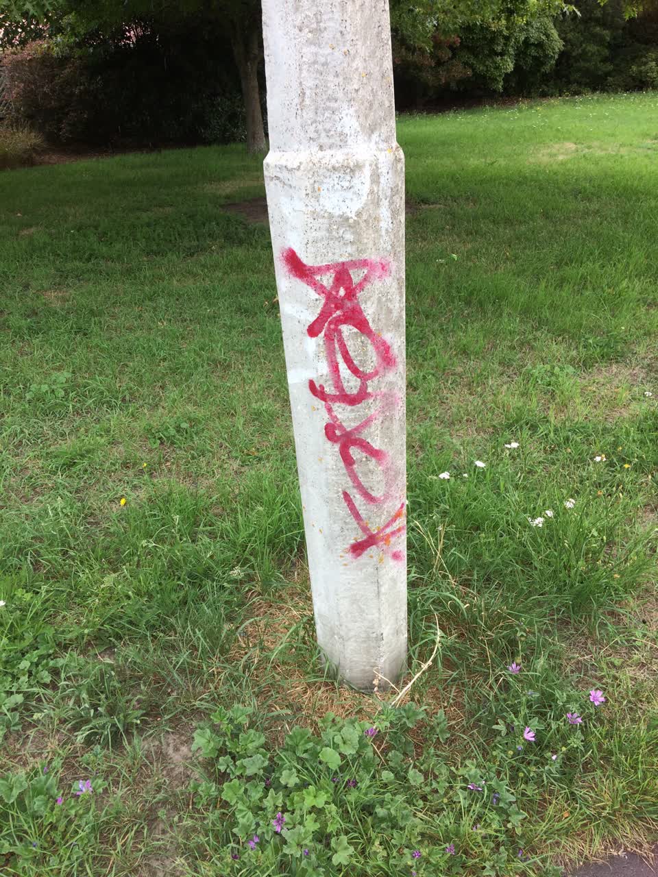 The photograph attached to this graffiti report
