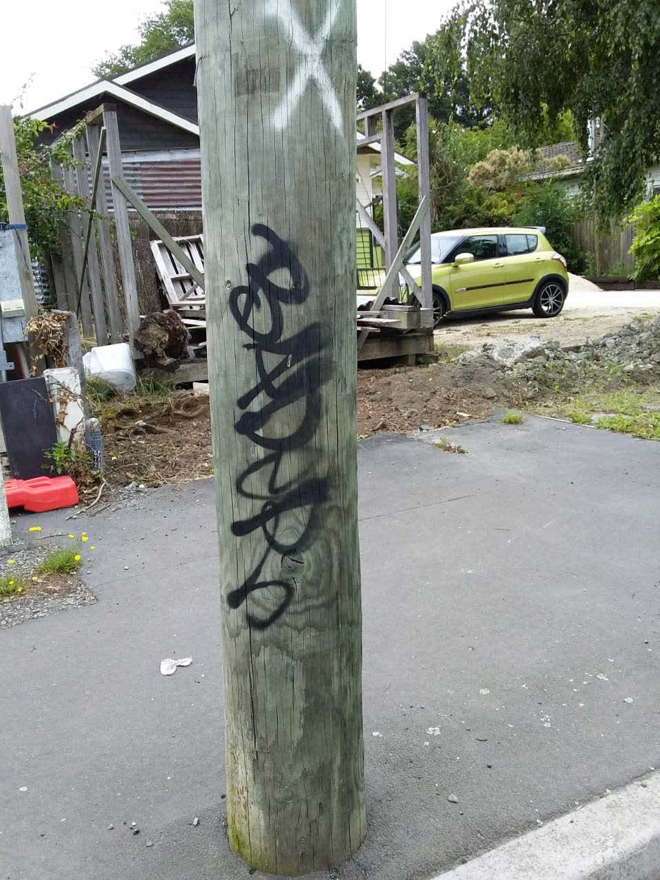The photograph attached to this graffiti report
