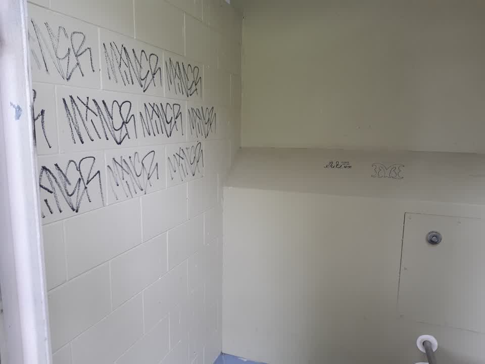 The photograph attached to this graffiti report