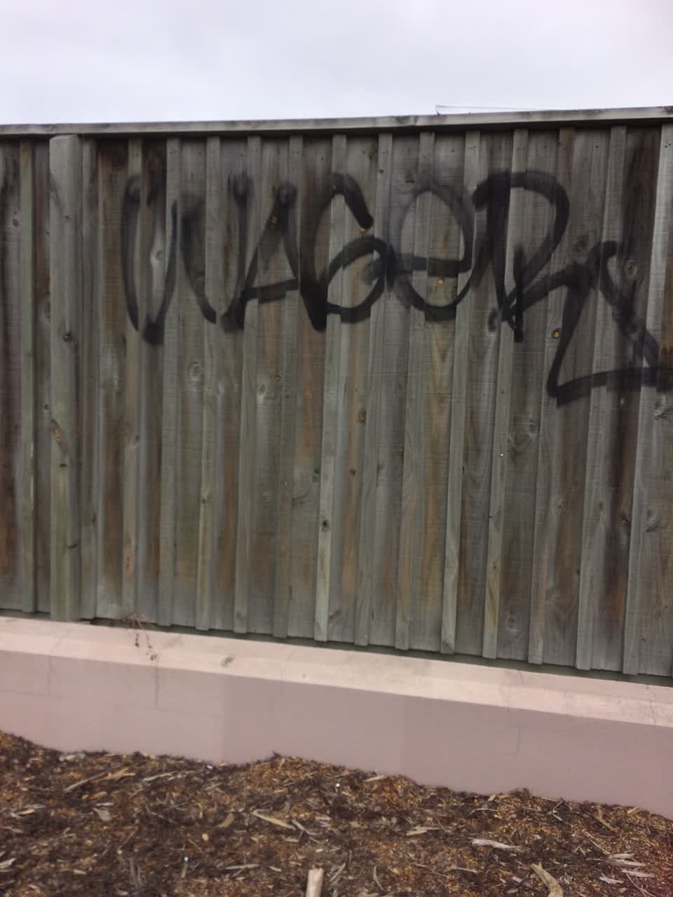 The photograph attached to this graffiti report