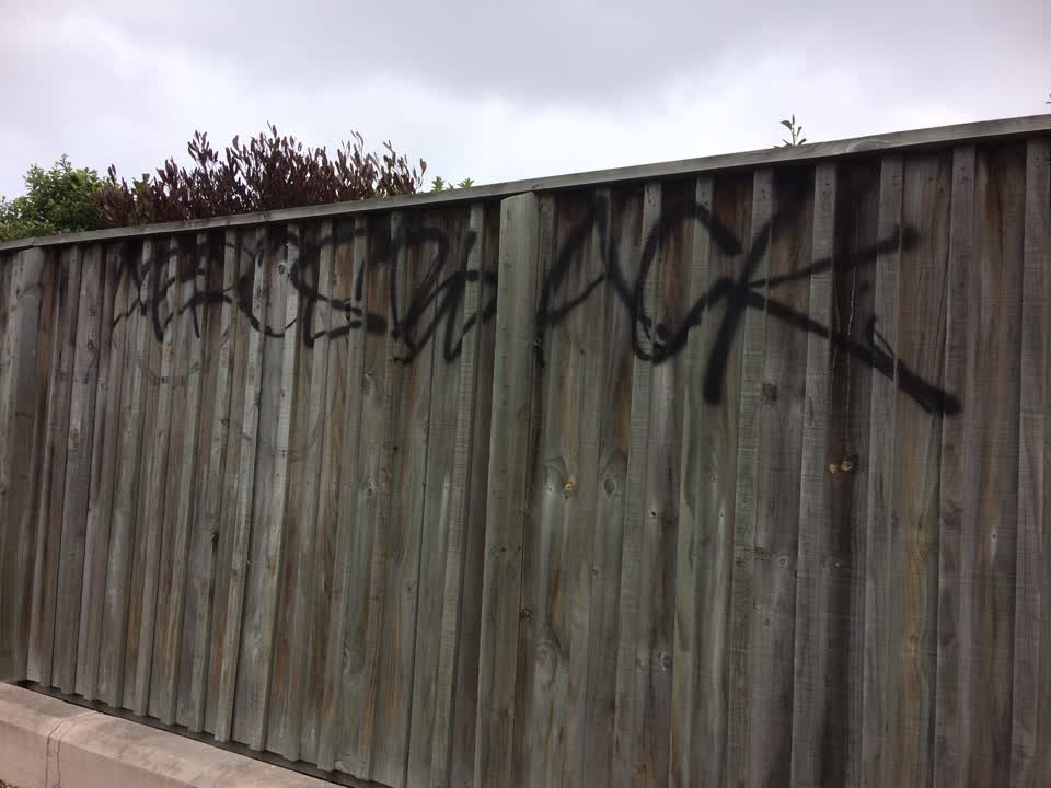 The photograph attached to this graffiti report