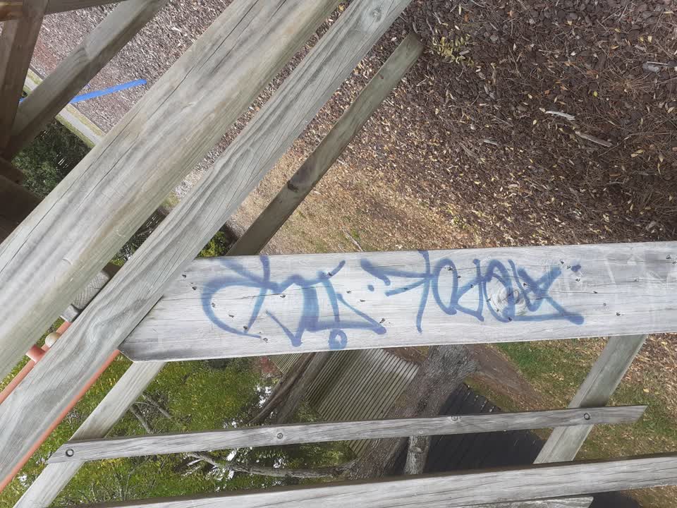 The photograph attached to this graffiti report