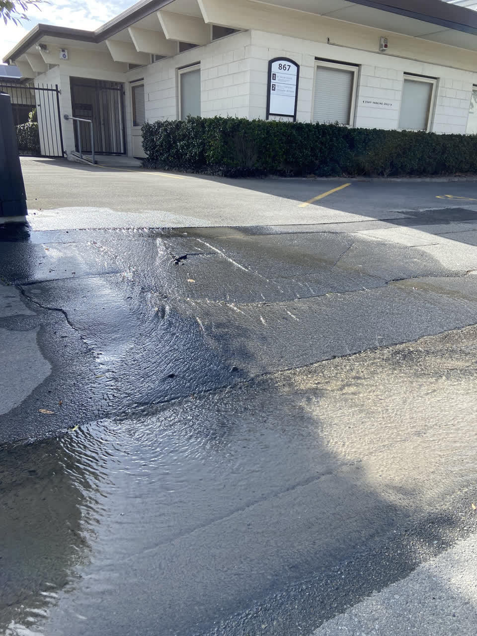 The photograph attached to this water leak report