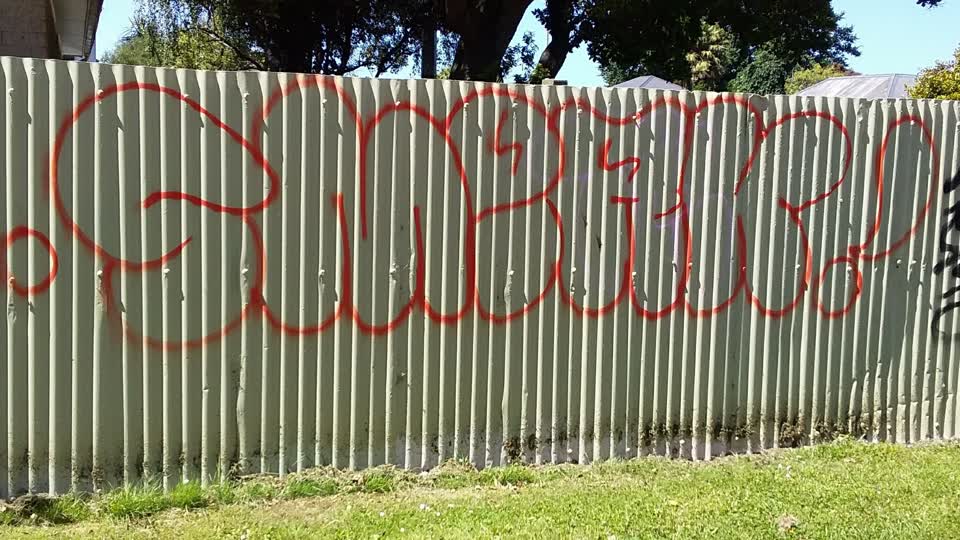 The photograph attached to this graffiti report