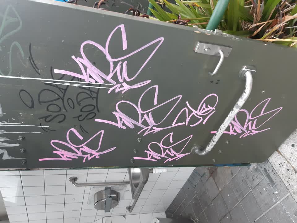 The photograph attached to this graffiti report