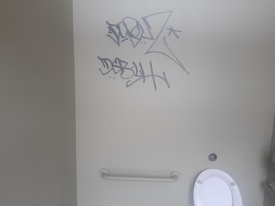 The photograph attached to this graffiti report