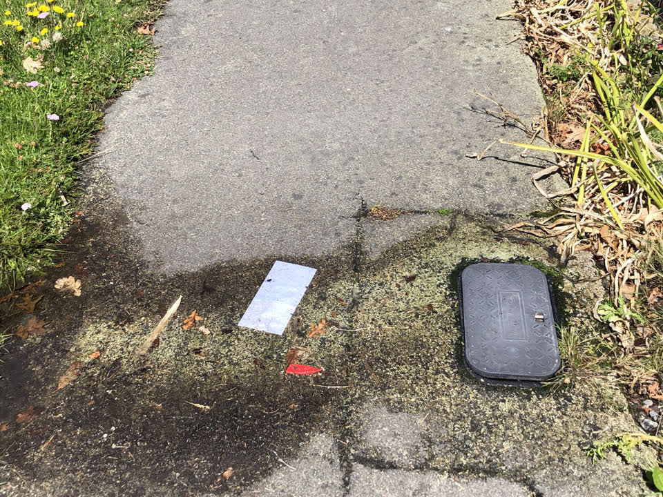 The photograph attached to this water leak report