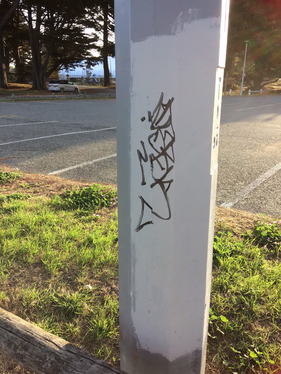 The photograph attached to this graffiti report