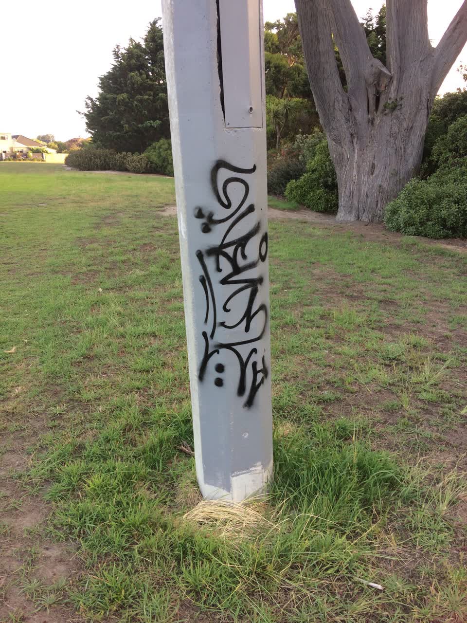 The photograph attached to this graffiti report