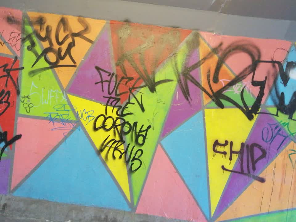 The photograph attached to this graffiti report