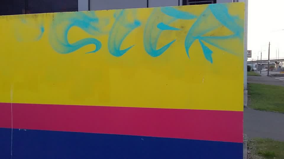 The photograph attached to this graffiti report