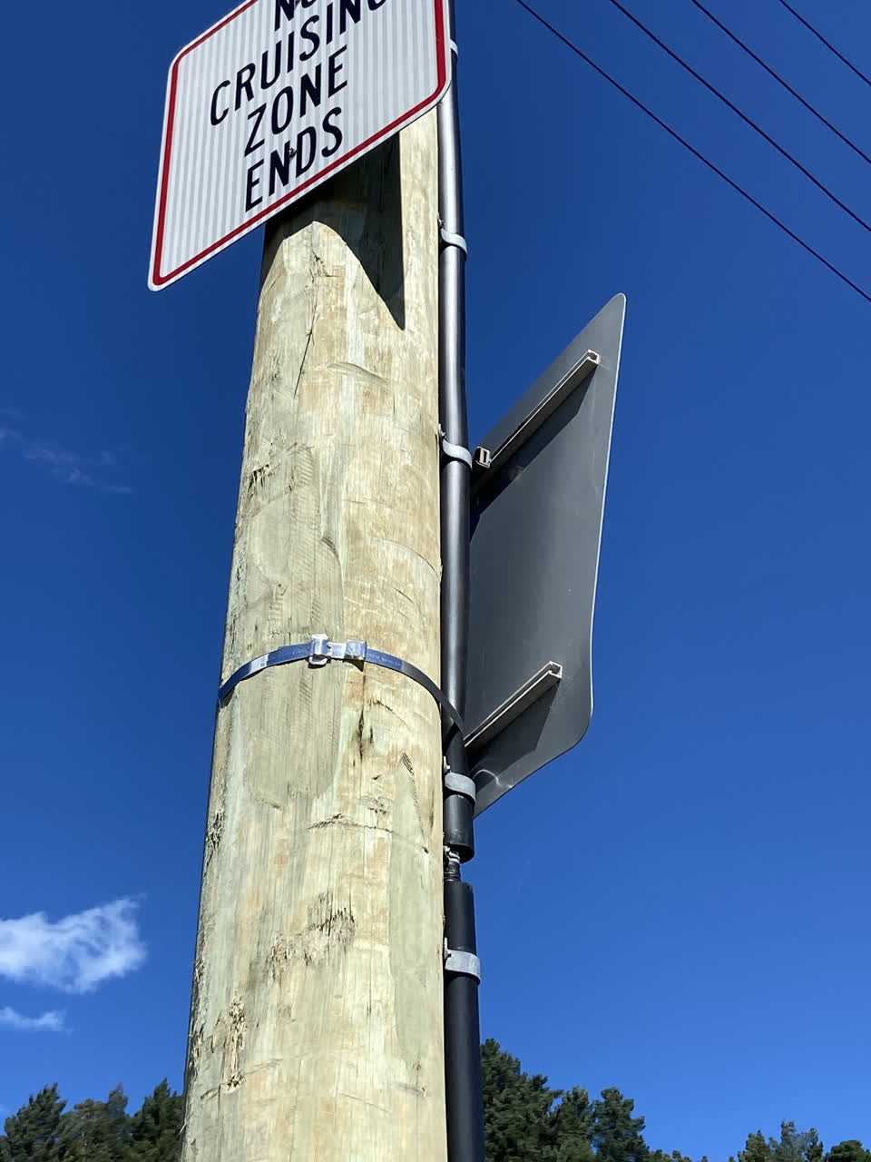The photograph attached to this street light outage report