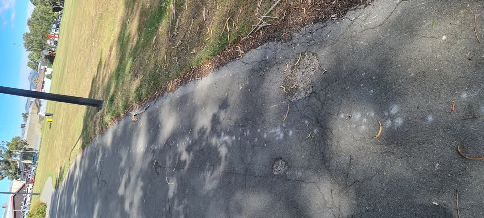 The photograph attached to this street light outage report