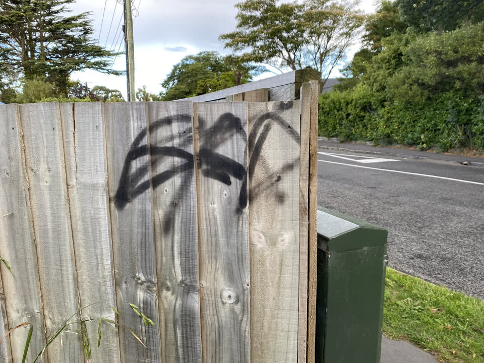The photograph attached to this graffiti report