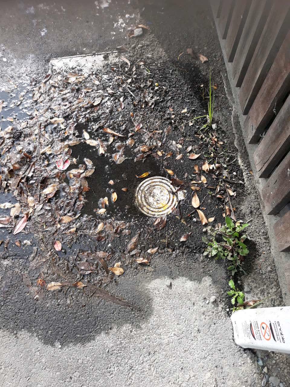 The photograph attached to this water leak report