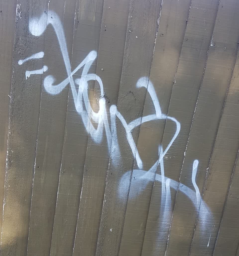 The photograph attached to this graffiti report
