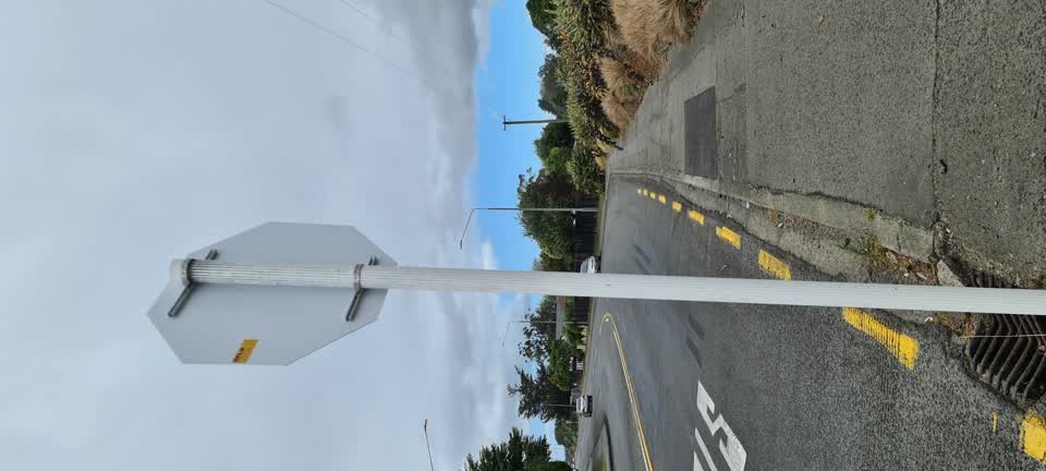 The photograph attached to this street light outage report