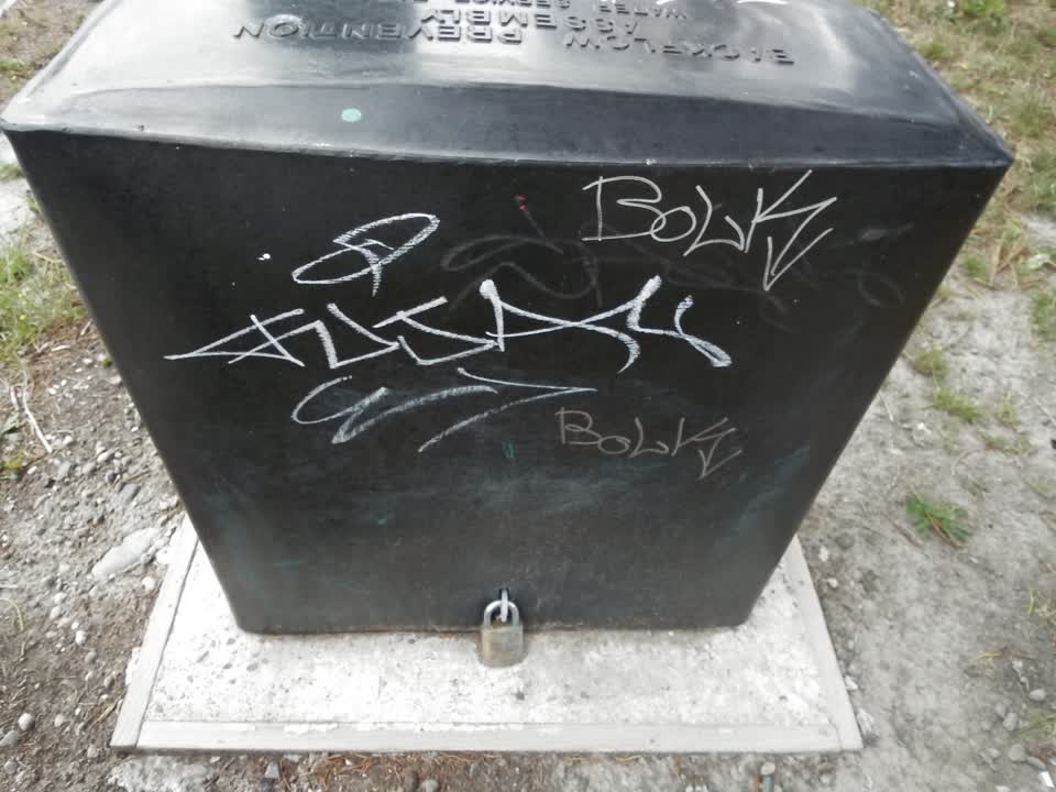 The photograph attached to this graffiti report