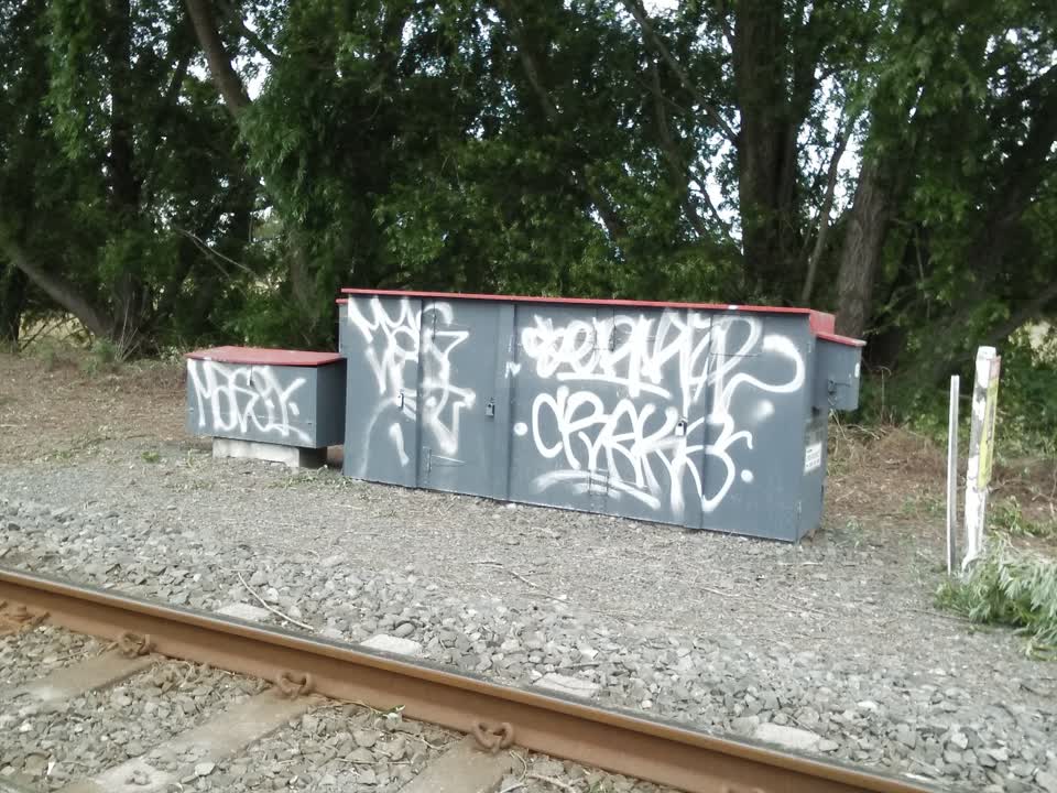 The photograph attached to this graffiti report