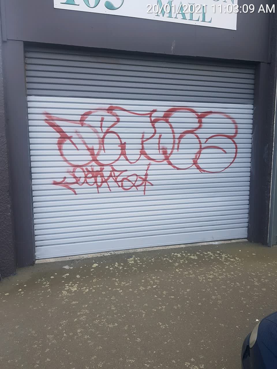 The photograph attached to this graffiti report