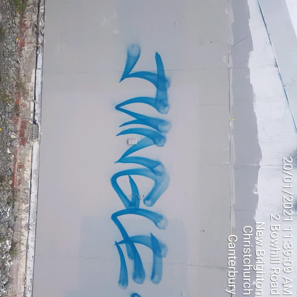 The photograph attached to this graffiti report