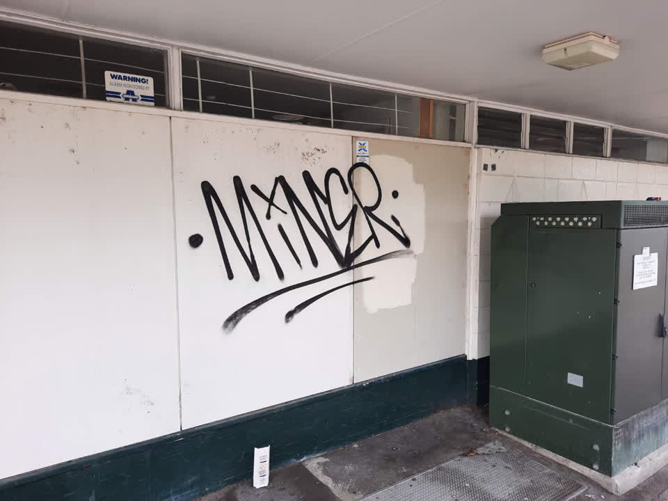 The photograph attached to this graffiti report