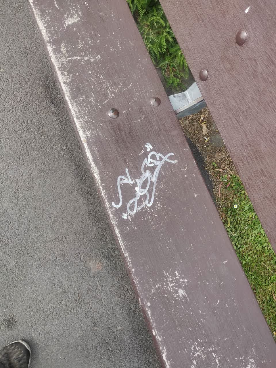 The photograph attached to this graffiti report