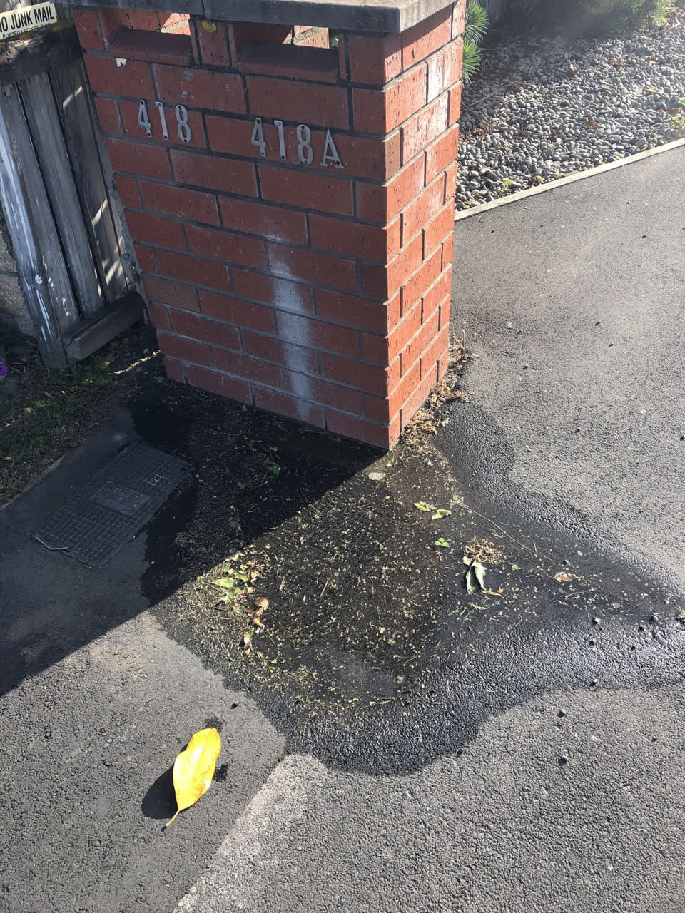 The photograph attached to this water leak report