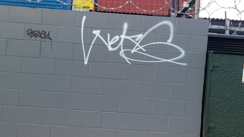 The photograph attached to this graffiti report