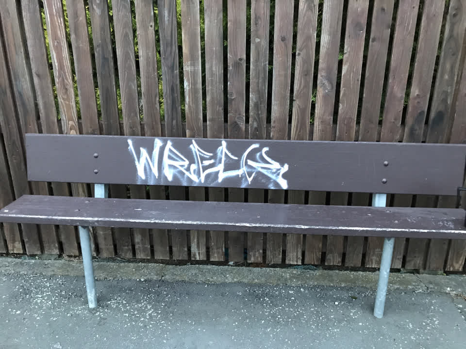 The photograph attached to this graffiti report