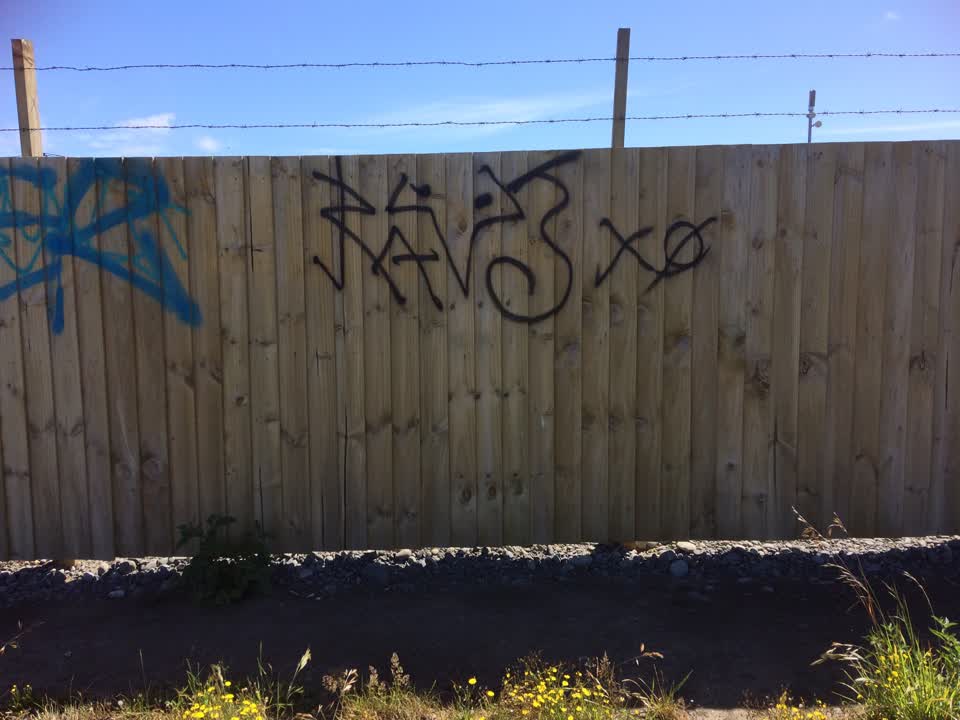 The photograph attached to this graffiti report