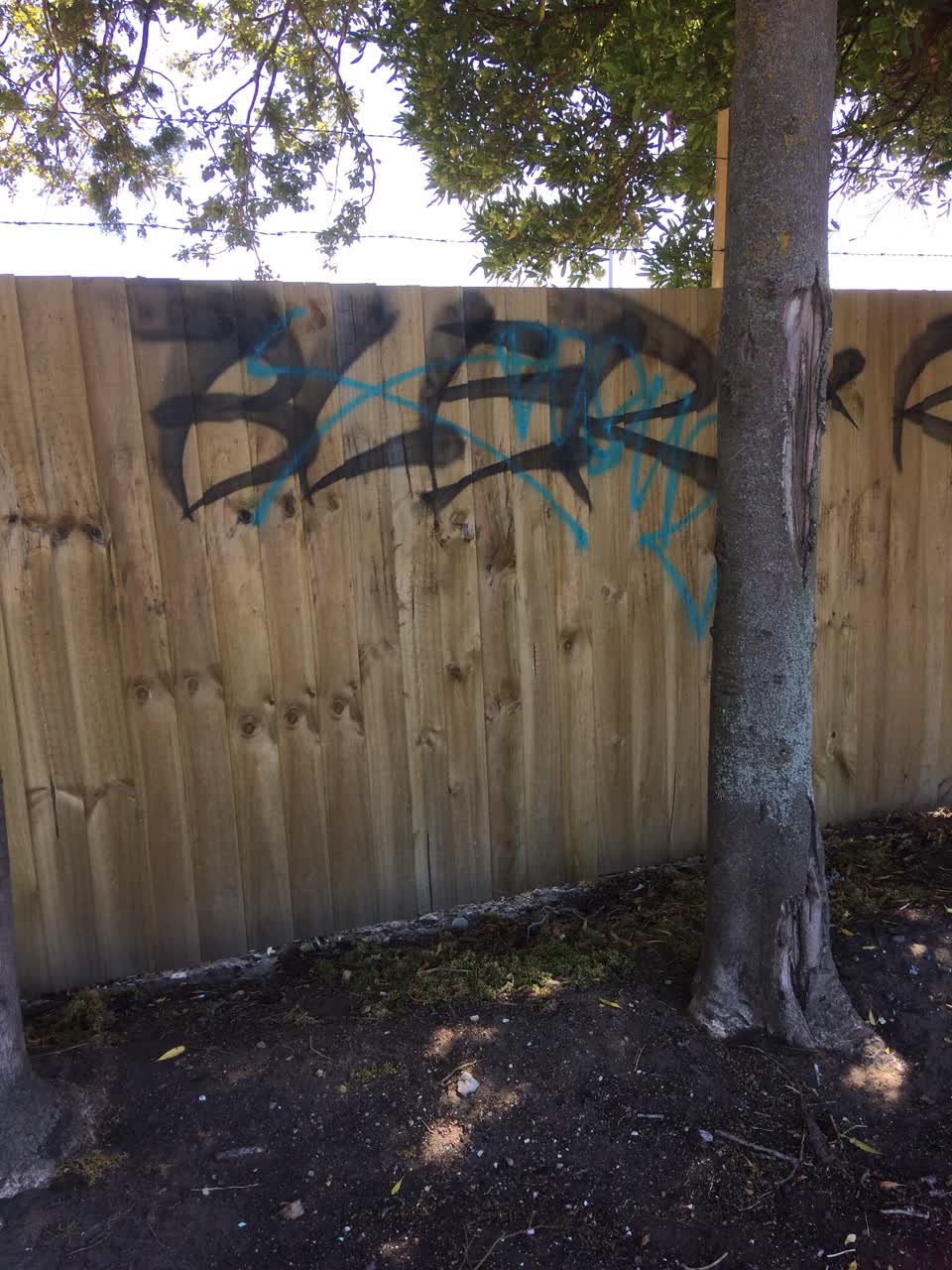 The photograph attached to this graffiti report