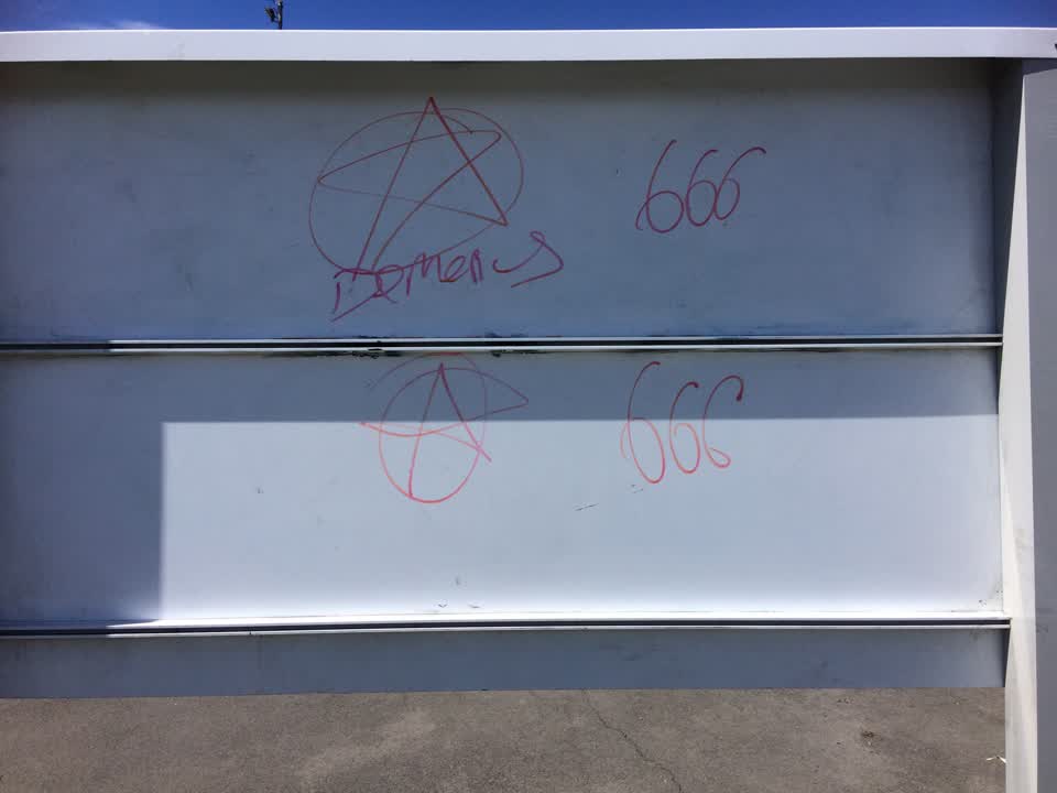 The photograph attached to this graffiti report