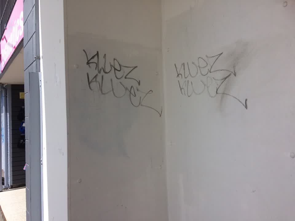 The photograph attached to this graffiti report