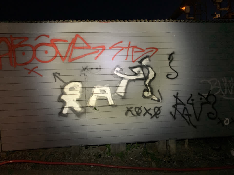 The photograph attached to this graffiti report