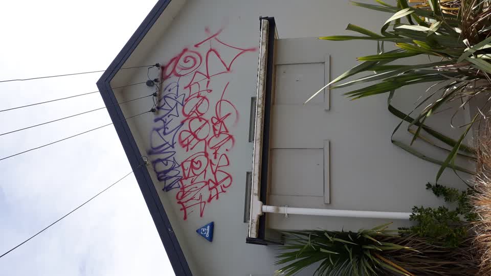 The photograph attached to this graffiti report