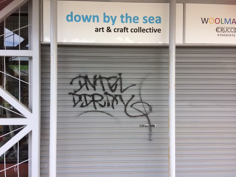 The photograph attached to this graffiti report