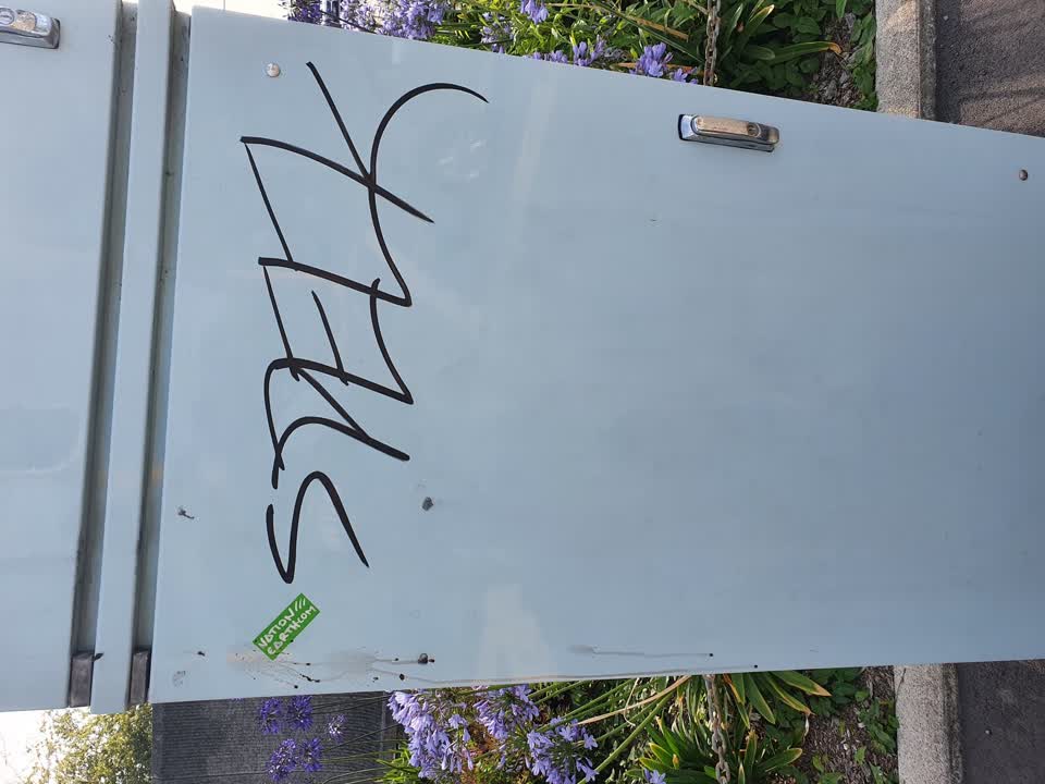 The photograph attached to this graffiti report