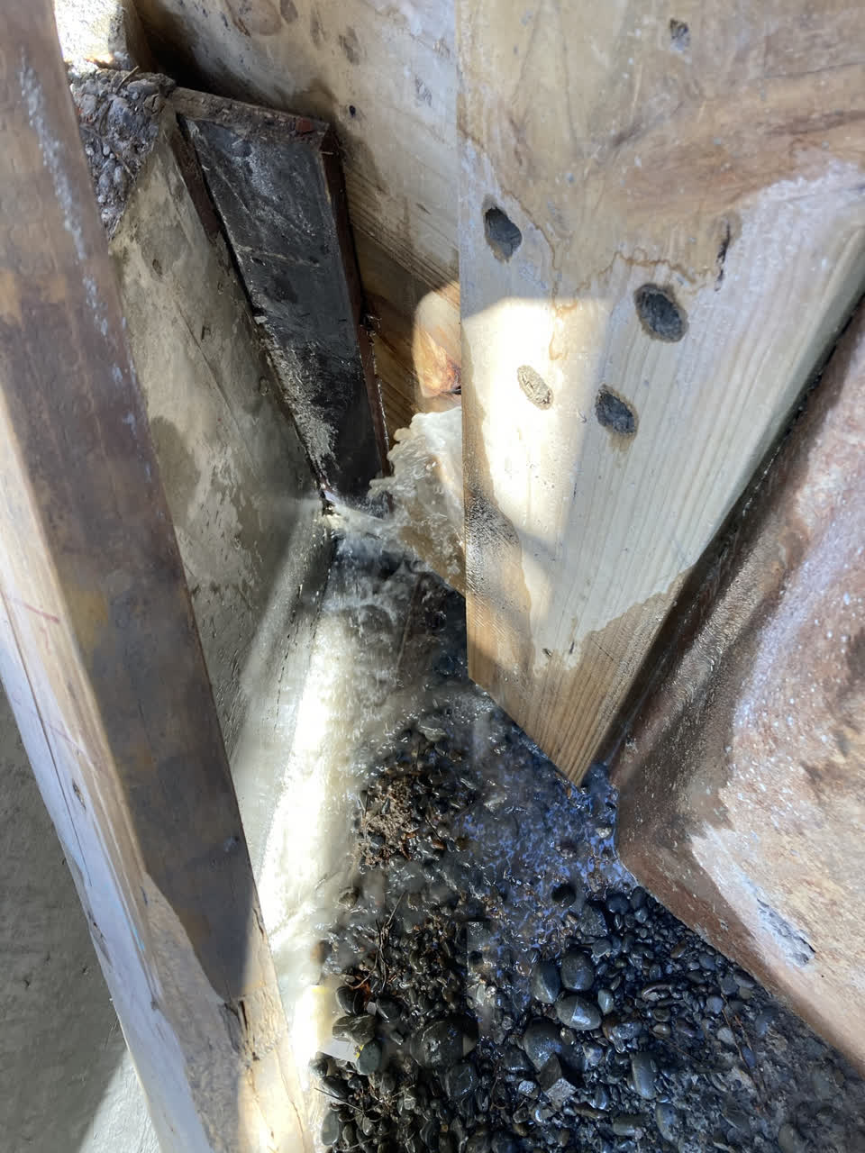 The photograph attached to this water leak report