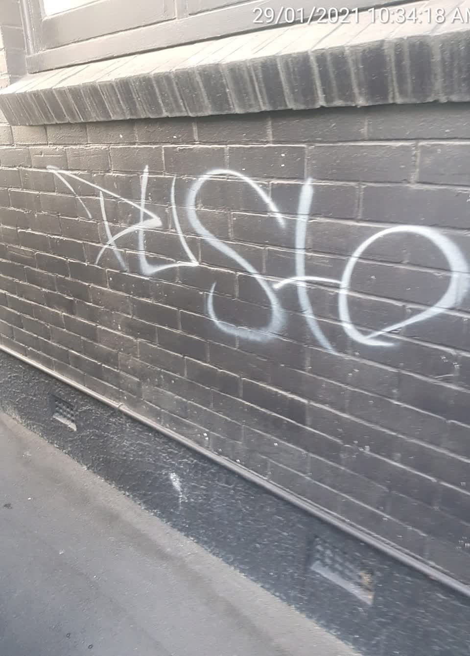The photograph attached to this graffiti report