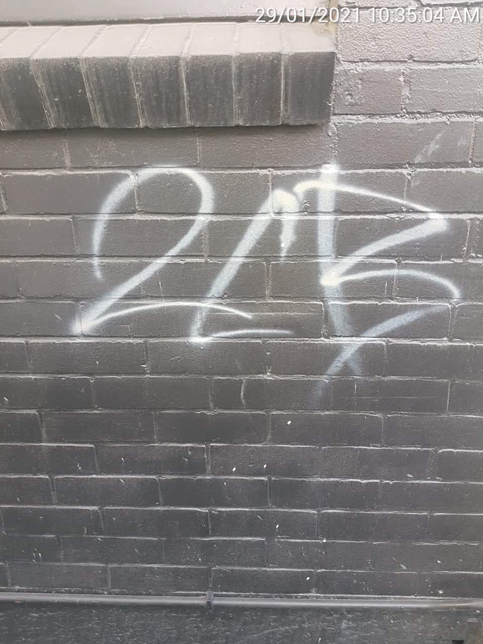 The photograph attached to this graffiti report