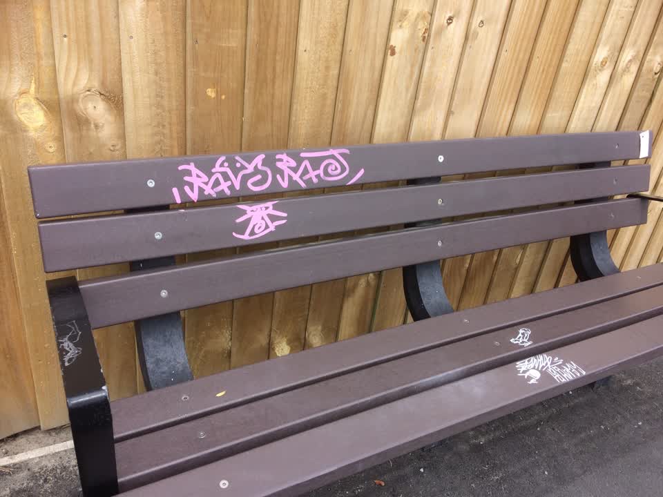 The photograph attached to this graffiti report