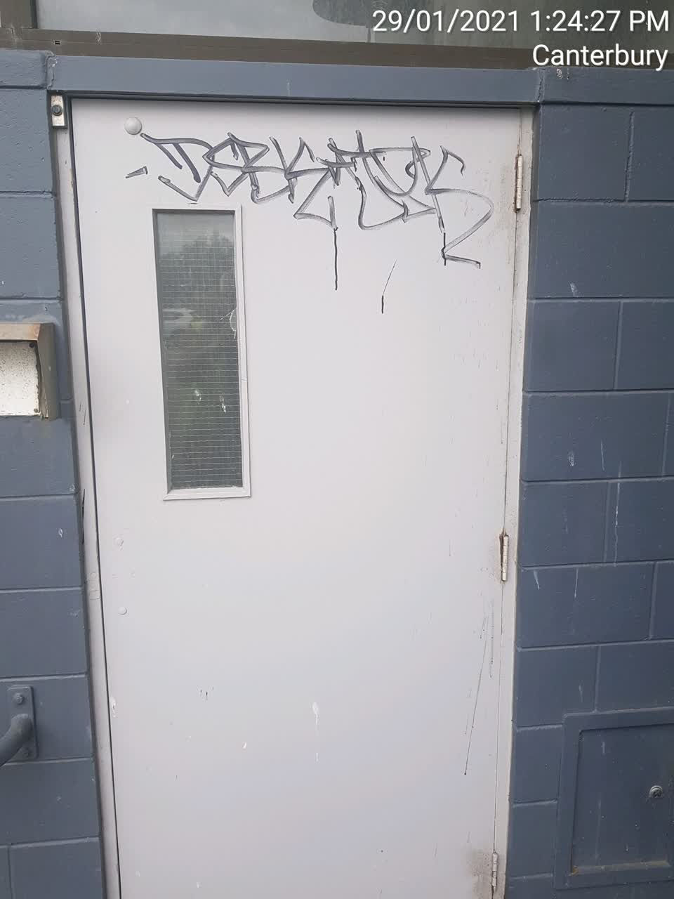 The photograph attached to this graffiti report