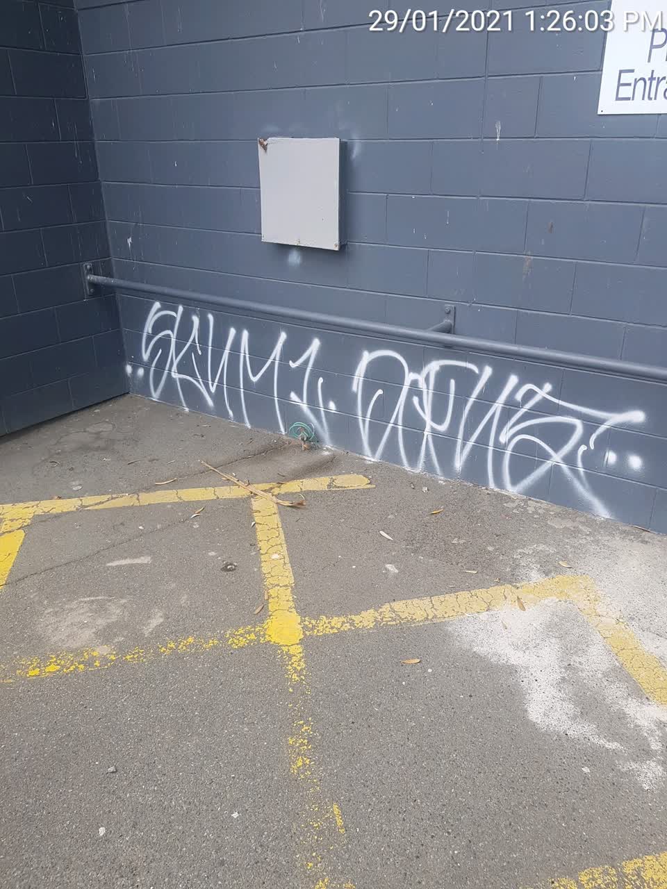 The photograph attached to this graffiti report