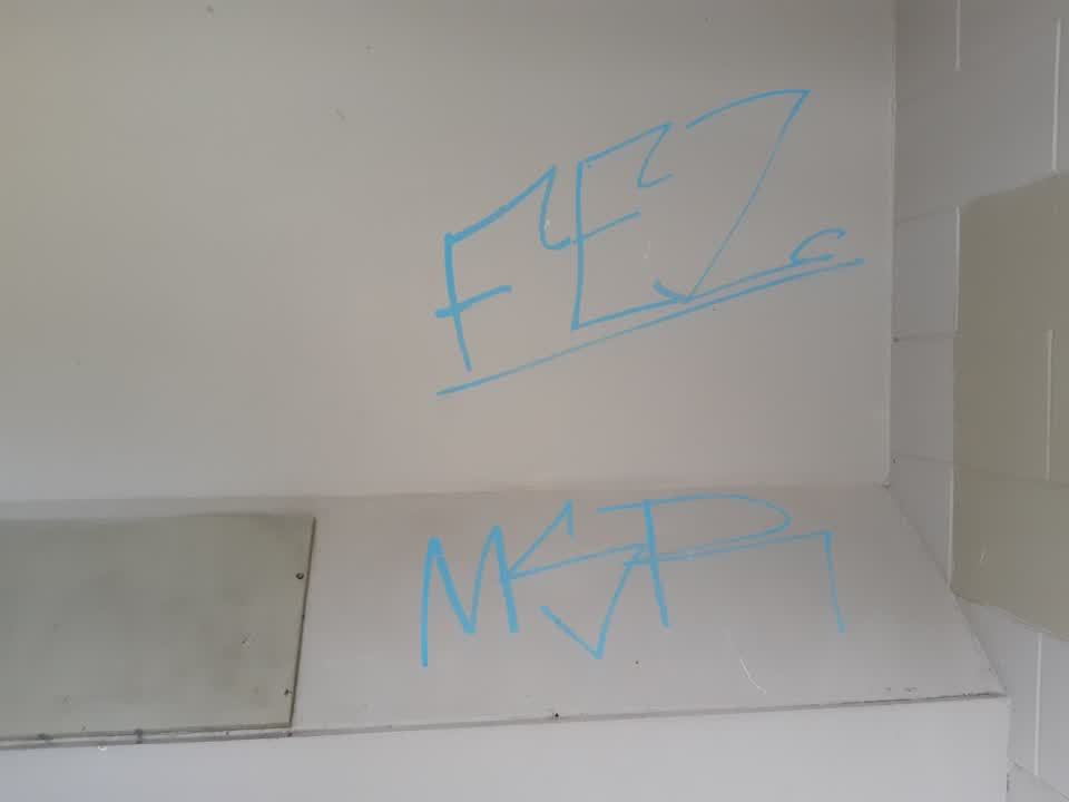 The photograph attached to this graffiti report