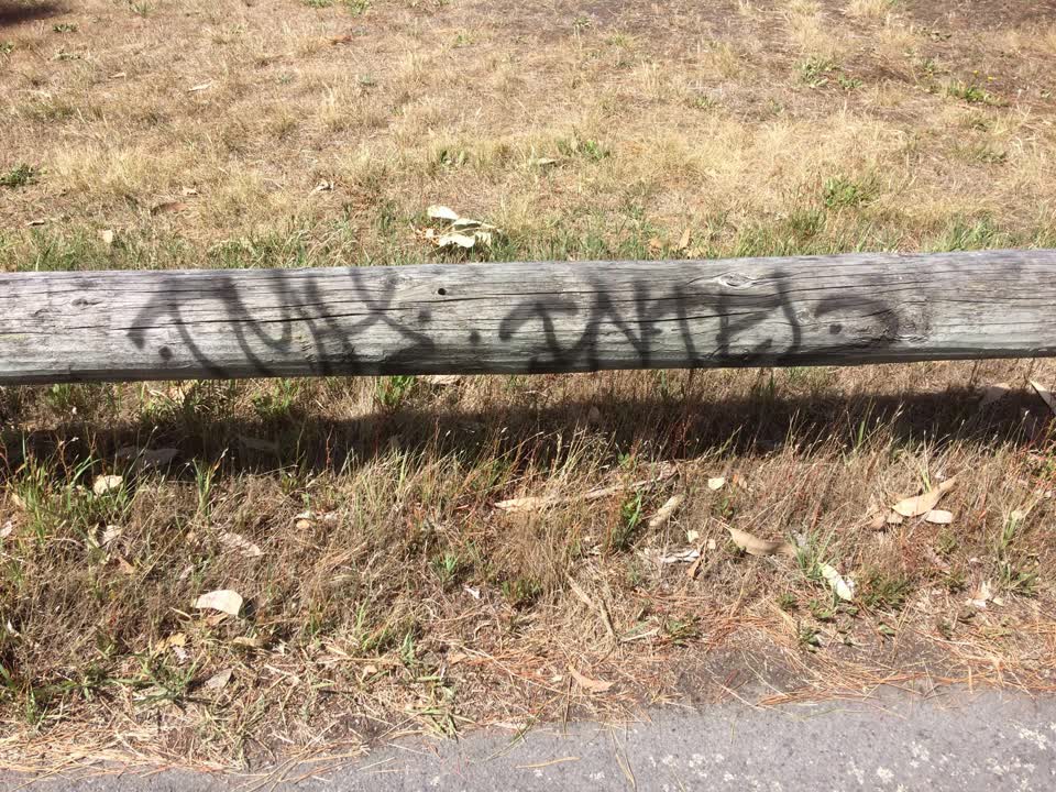 The photograph attached to this graffiti report