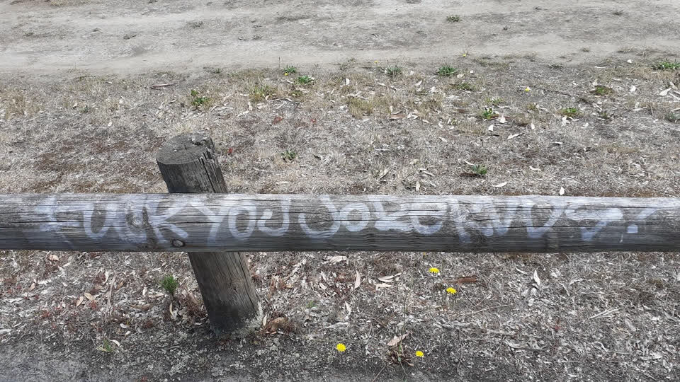 The photograph attached to this graffiti report