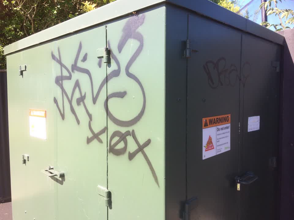 The photograph attached to this graffiti report