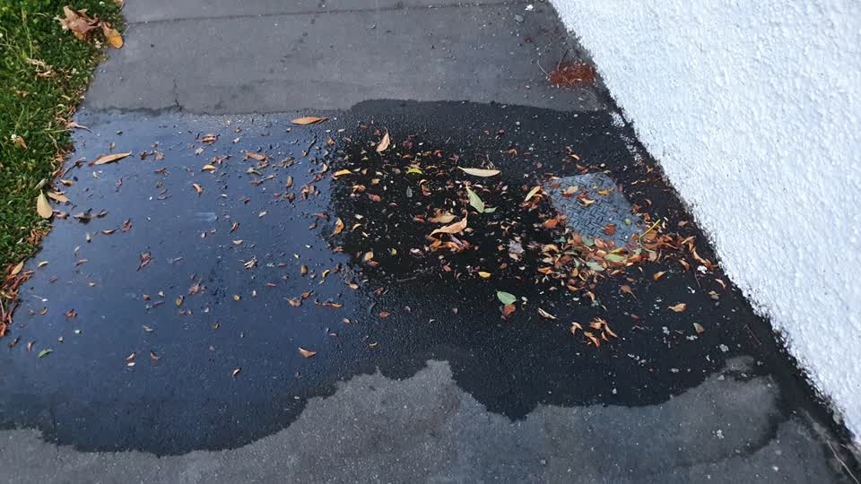 The photograph attached to this water leak report